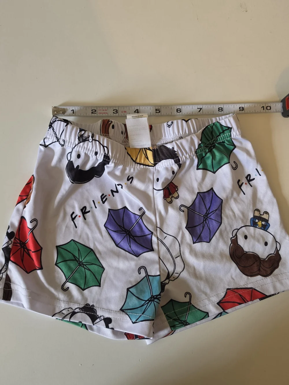 Children's Umbrella Print Pajama Set - White with Multicolor Umbrellas. XS (4/5)